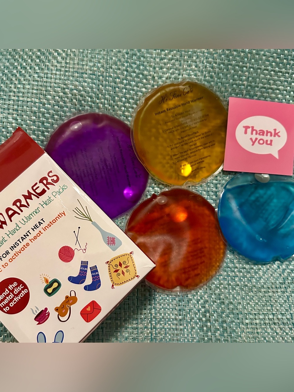 Reusable Hand Warmers - 4Pc, Assorted Colors